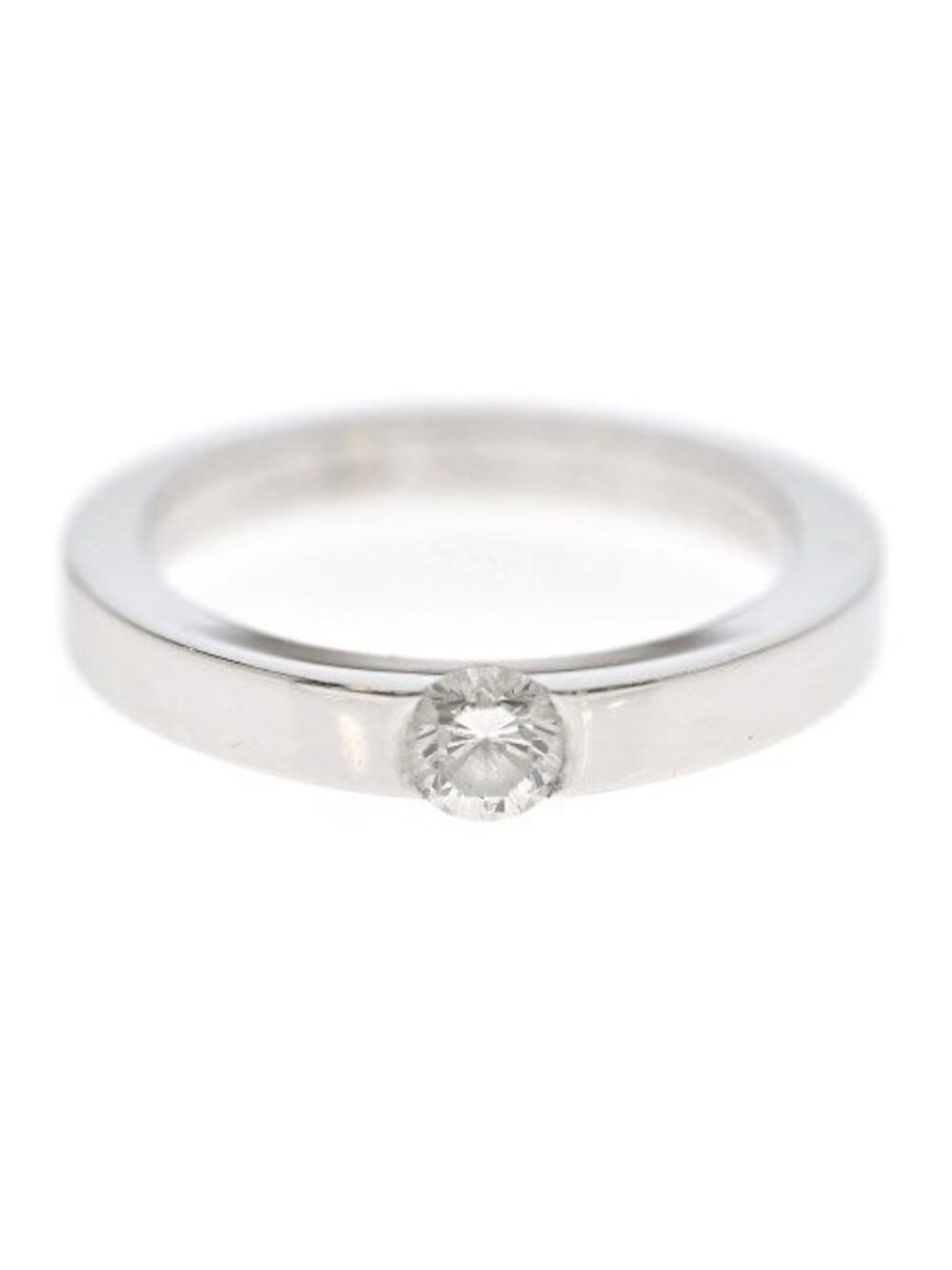 Cartier Date with Diamond Ring 18k White Gold 750 New